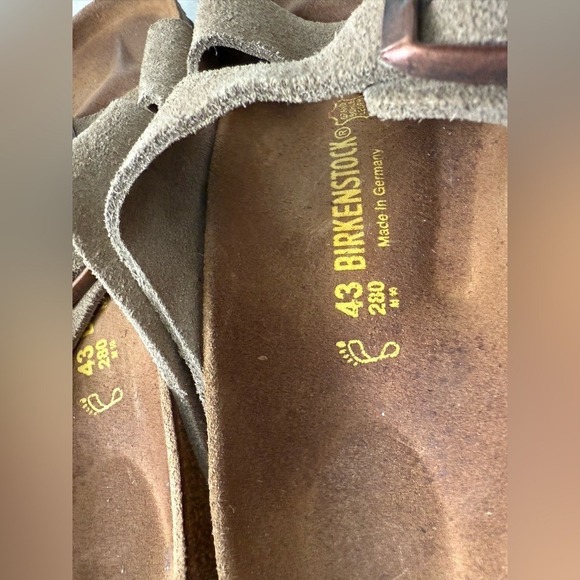 Birkenstock Arizona Suede Taupe Unisex Adjustable Strap Cork Footbed Sandals 43 - Picture 4 of 8